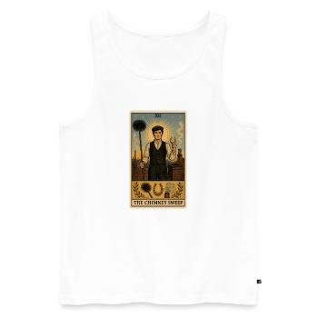 Schornsteinfeger | Glücksbringer Tarot - Männer Premium Bio Tank Top - Weiß - Vorne - Michal (187cm)