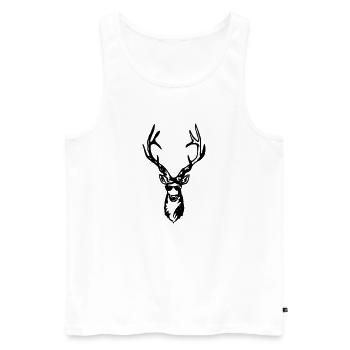 Hirsch - Partyhirsch - Hirschkopf - Sonnenbrille - Männer Premium Bio Tank Top - Weiß - Vorne - Michal (187cm)