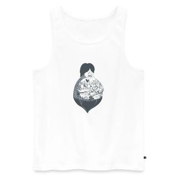 Tattoo Guy - Männer Premium Bio Tank Top - Weiß - Vorne - AI Model Male 178 light (178cm)