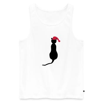Christmas - Cat - Men's Premium Organic Tank Top - white - Front - Michal (187cm)