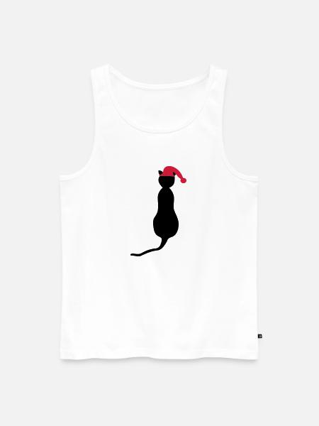 Noël - Cat - Débardeur bio Premium Homme - blanc