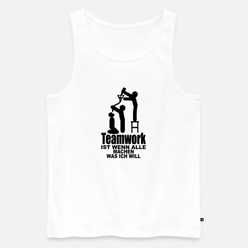 teamwork malle mallorca - Männer Premium Bio Tank Top - Weiß