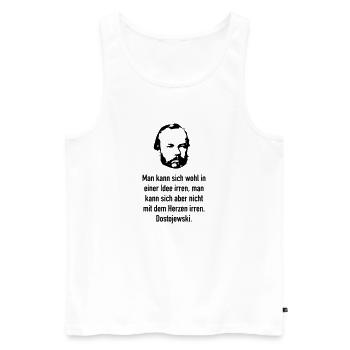 Dostojewski: Man kann sich wohl in einer Idee i.. - Männer Premium Bio Tank Top - Weiß - Vorne - AI Model Male 178 light (178cm)