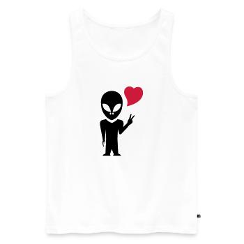 alien_love - Débardeur bio Premium Homme - blanc - Devant - Michal (187cm)