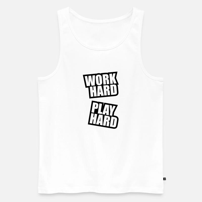 work_hard_play_hard_rp1 - Männer Premium Bio Tank Top - Weiß