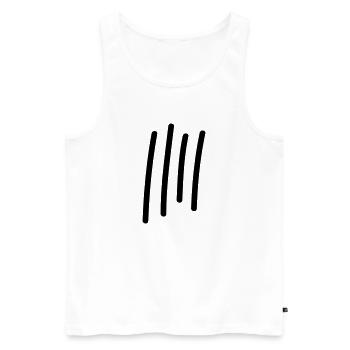 4 Striche // 4 Mal // Geburtstag // Geschenk - Männer Premium Bio Tank Top - Weiß - Vorne - Michal (187cm)