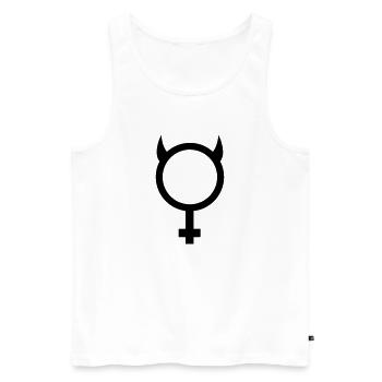 devil - Männer Premium Bio Tank Top - Weiß - Vorne - Michal (187cm)