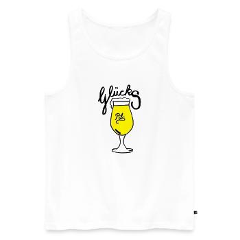 Glückspils - Männer Premium Bio Tank Top - Weiß - Vorne - Michal (187cm)
