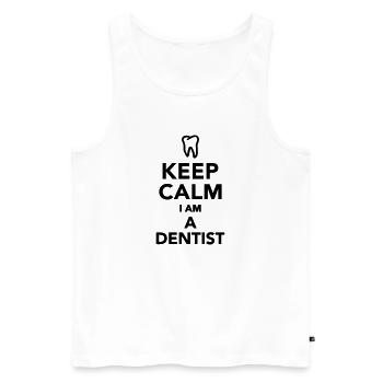 Keep calm I'm a Dentist - Débardeur bio Premium Homme - blanc - Devant - Michal (187cm)