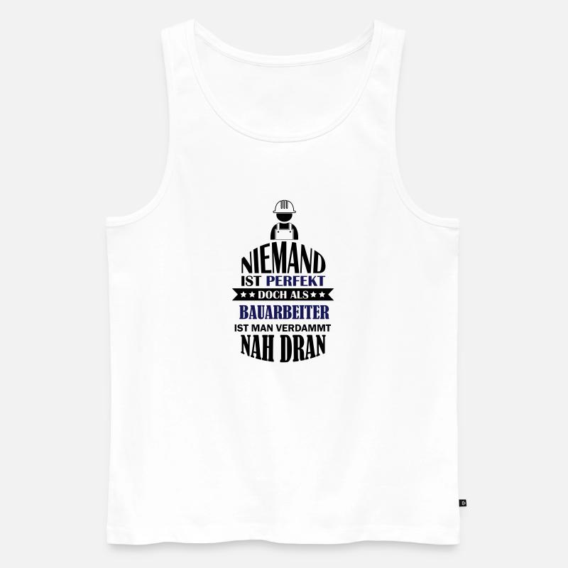 perfekter_bauarbeiter_002 - Männer Premium Bio Tank Top - Weiß