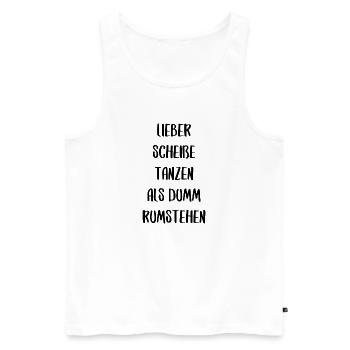 Party tanzen feiern fiesta lustiger Spruch Schrift - Männer Premium Bio Tank Top - Weiß - Vorne - Michal (187cm)