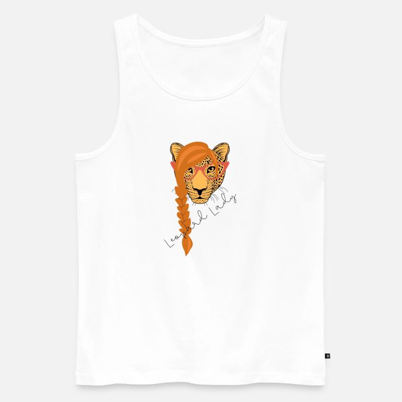 Leopardendame - Männer Premium Bio Tank Top - Weiß