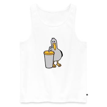Seagull drinks cola drink - Men's Premium Organic Tank Top - white - Front - AI Model Male 178 light (178cm)