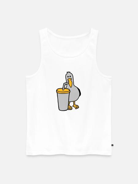 Seagull drinks cola drink - Men's Premium Organic Tank Top - white