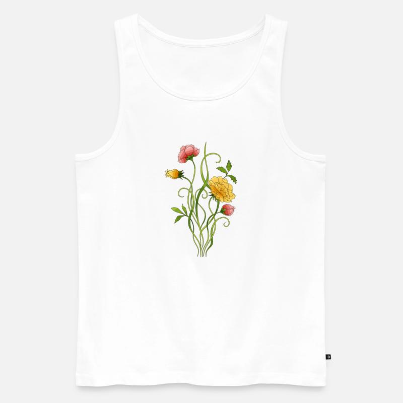 Blumen - Männer Premium Bio Tank Top - Weiß