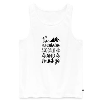 the mountains are - Men's Premium Organic Tank Top - white - Front - Michal (187cm)