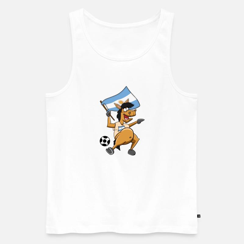 Argentinien Fan Pferd - Männer Premium Bio Tank Top - Weiß