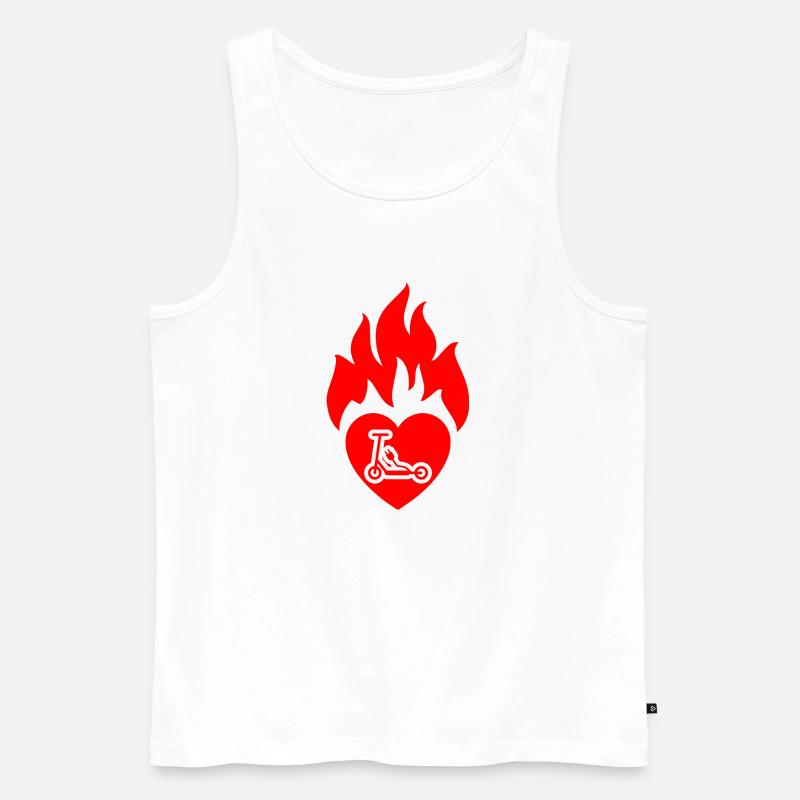 E-Scooter E-Roller Scooter - Männer Premium Bio Tank Top - Weiß