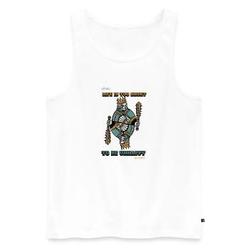 Life is to short - Männer Premium Bio Tank Top - Weiß - Vorne - AI Model Male 178 light (178cm)