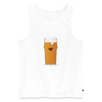 Beer Love Beer Glass Heart - Men's Premium Organic Tank Top - white - Front - Michal (187cm)