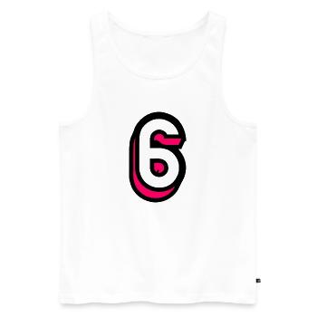 6. HERZLICHEN GLÜCKWUNSCH ZUM GEBURTSTAG. ALLES GUTE ZUM GEBURTSTAG!. ZIFFER - Männer Premium Bio Tank Top - Weiß - Vorne - Michal (187cm)