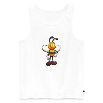 Abeille de dessin animé mignonne amicale - Débardeur bio Premium Homme - blanc - Devant - AI Model Male 178 light (178cm)
