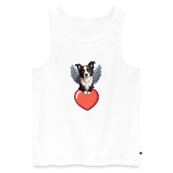 Cupid Border Collie - Men's Premium Organic Tank Top - white - Front - AI Model Male 178 light (178cm)