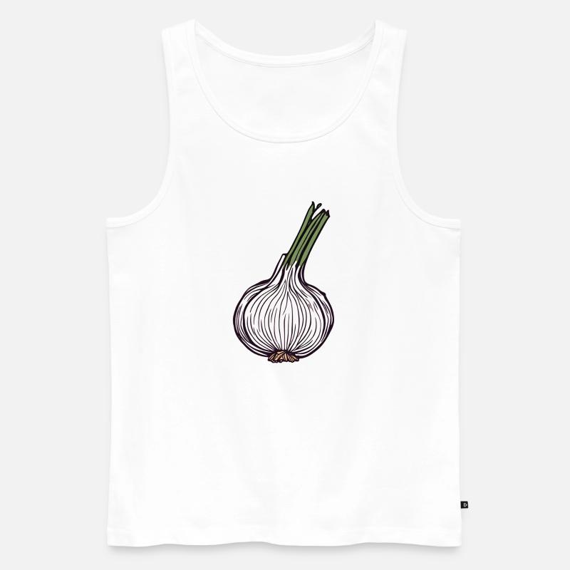 Knoblauch Knolle" - Männer Premium Bio Tank Top - Weiß