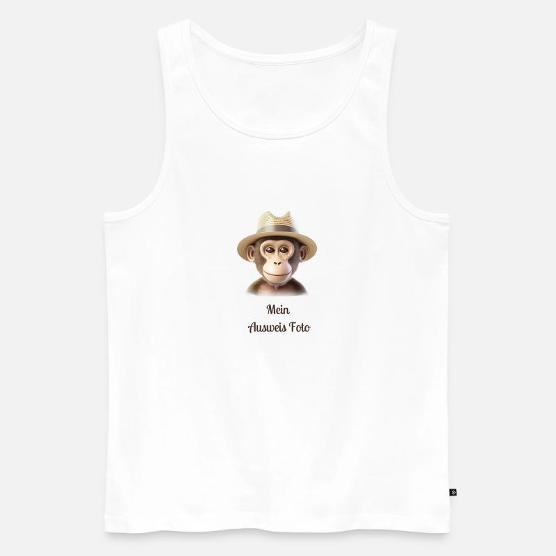Max der lässige Affe - Männer Premium Bio Tank Top - Weiß
