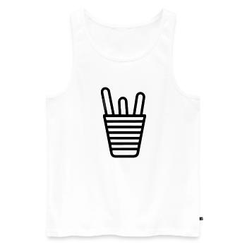 cornet de frites - Débardeur bio Premium Homme - blanc - Devant - Michal (187cm)