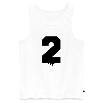2 Numéros - Débardeur bio Premium Homme - blanc - Devant - Michal (187cm)