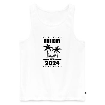 holiday 2024 - Männer Premium Bio Tank Top - Weiß - Vorne - AI Model Male 178 light (178cm)