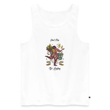 N’arrêtez pas de faire des feuilles - Débardeur bio Premium Homme - blanc - Devant - AI Model Male 178 light (178cm)