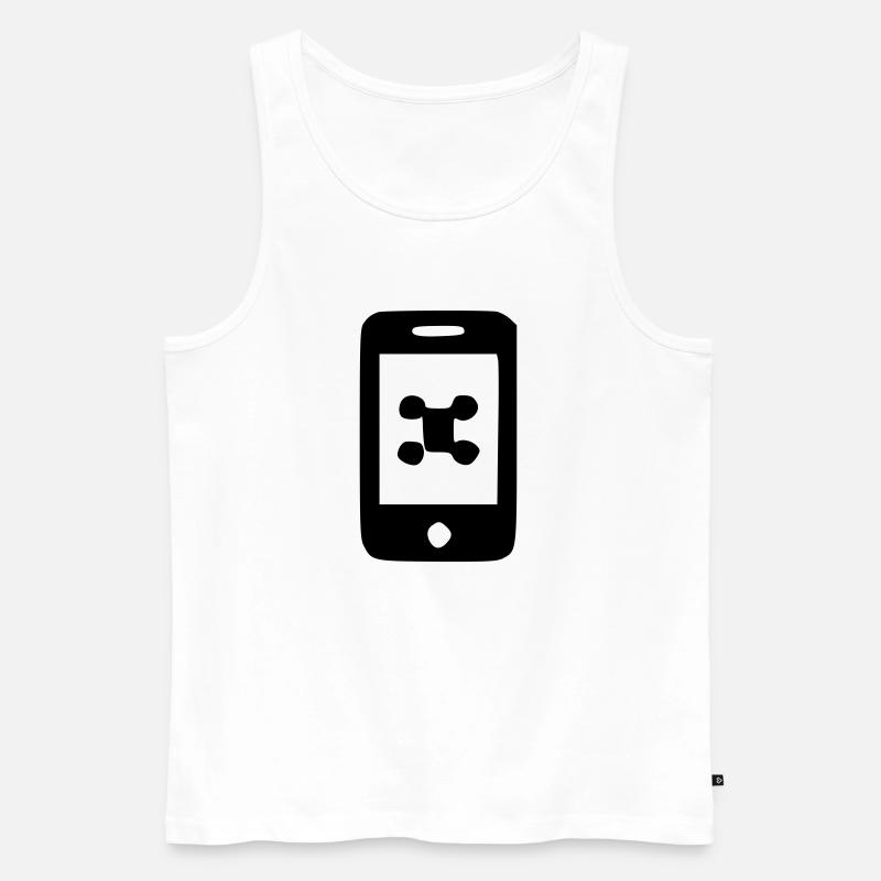 Telefon - Männer Premium Bio Tank Top - Weiß