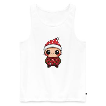 Marienkäfer Weihnachten - Männer Premium Bio Tank Top - Weiß - Vorne - Michal (187cm)