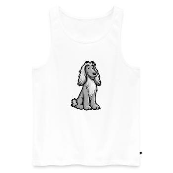 Afghan Hound Dog Comic Cute - Men's Premium Organic Tank Top - white - Front - Michal (187cm)