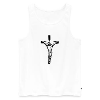 Jesus Christ - Men's Premium Organic Tank Top - white - Front - Michal (187cm)