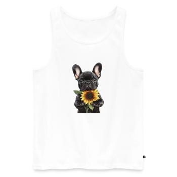 Französische Bulldogge - Männer Premium Bio Tank Top - Weiß - Vorne - Michal (187cm)