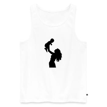 mum, mummy, mom, mommy, la mère, bébé, enfant, - Débardeur bio Premium Homme - blanc - Devant - AI Model Male 178 light (178cm)