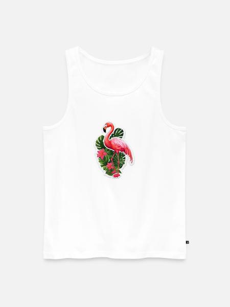 Flamingo - Men's Premium Organic Tank Top - white
