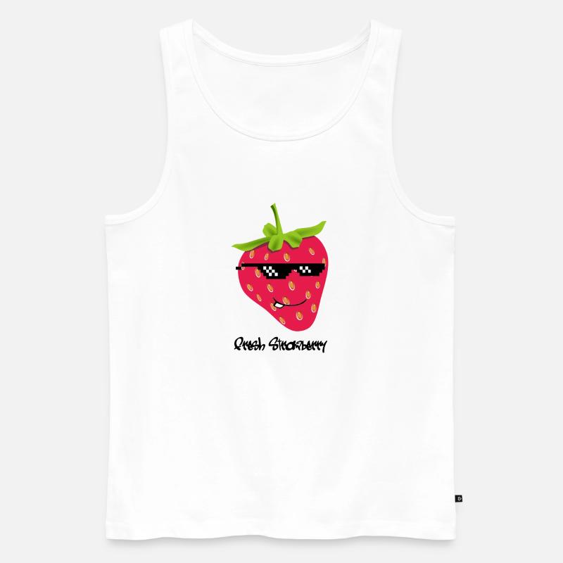 Erdbeere Design Fresh - Männer Premium Bio Tank Top - Weiß