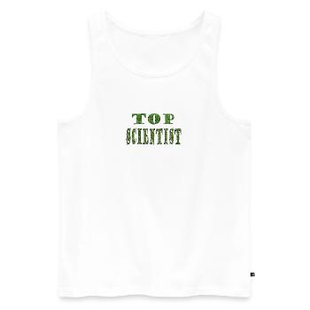 Top Scientist Green Texture - Men's Premium Organic Tank Top - white - Front - AI Model Male 178 light (178cm)