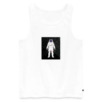 Astronaute dans le cosmos - Débardeur bio Premium Homme - blanc - Devant - AI Model Male 178 light (178cm)