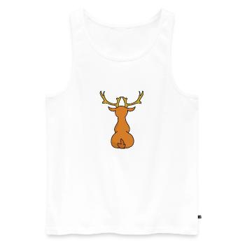 Funny reindeer Christmas Christmas Xmas - Men's Premium Organic Tank Top - white - Front - Michal (187cm)