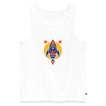 Rocket Ape - Männer Premium Bio Tank Top - Weiß - Vorne - AI Model Male 178 light (178cm)