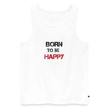 Born to beHappy - Männer Premium Bio Tank Top - Weiß - Vorne - Michal (187cm)