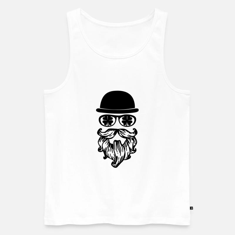 Hipster (anpassbare Farbe) - Männer Premium Bio Tank Top - Weiß