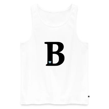 Buchstabe B Anfangsbuchstabe - Männer Premium Bio Tank Top - Weiß - Vorne - AI Model Male 178 light (178cm)