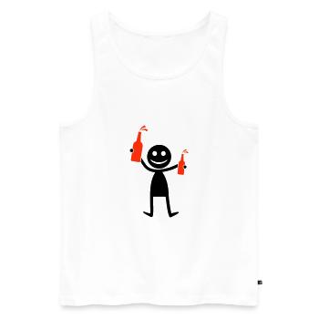 Silhouette de fête de la bière - Débardeur bio Premium Homme - blanc - Devant - Michal (187cm)