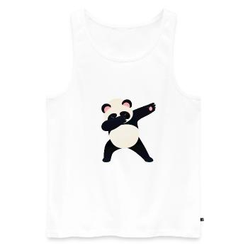 Panda Dab Dance - Cool Gift - Men's Premium Organic Tank Top - white - Front - AI Model Male 178 light (178cm)